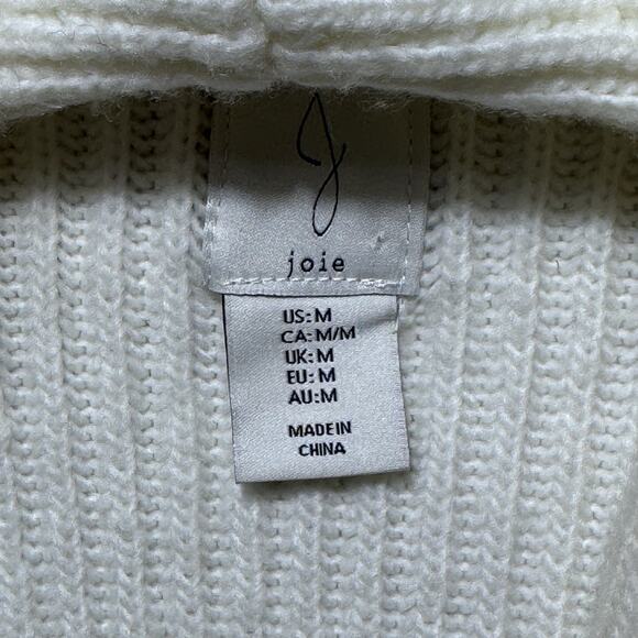 Joie Ivory Shawl Collar Cardigan Womens Sweater Sz M - Picture 3 of 4